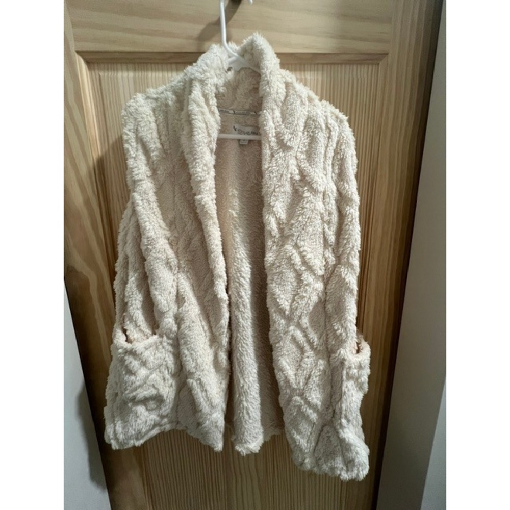 Koolaburra by UGG Vest Womens Large Cream Good Diamond Sherpa Fleece A545154